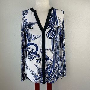 INC International Concepts V-Neck Blouse Top Size M EUC